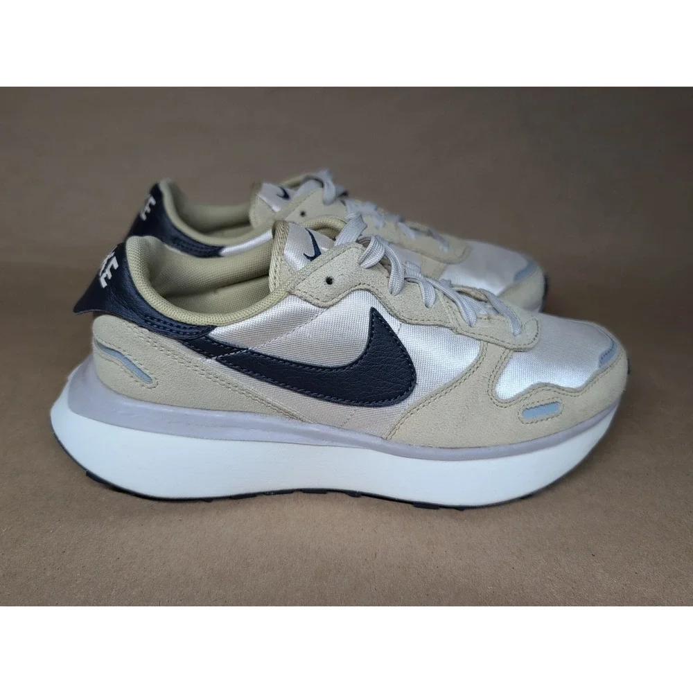 Nike Men's Size 8.5 Phoenix Waffle Light Orewood Brown Midnight‎ Navy FD2196-101